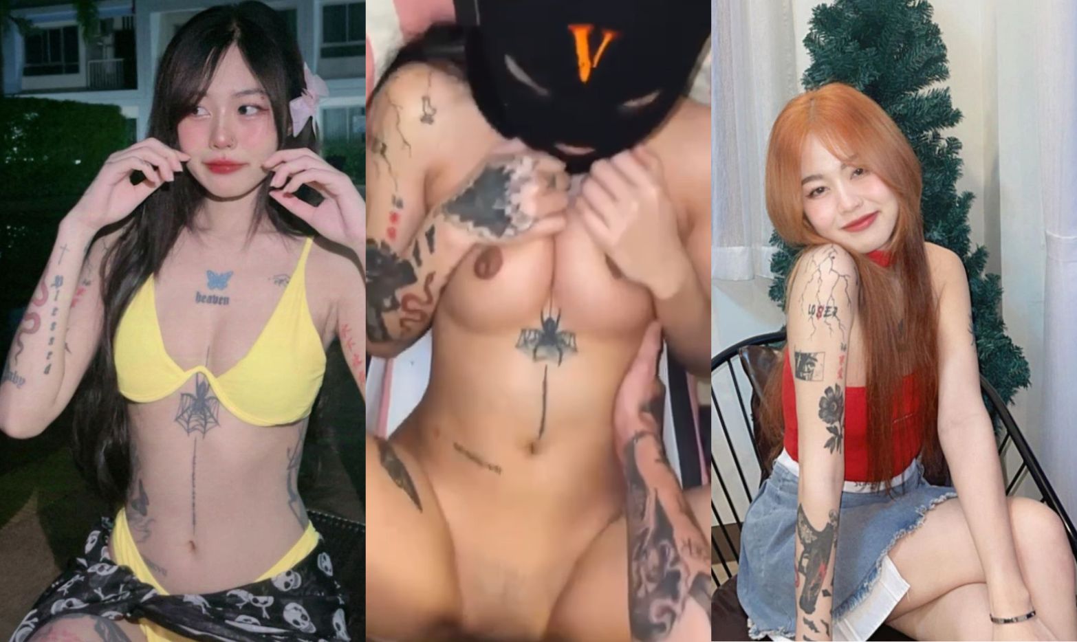 คลิปหลุดทางบ้าน งานบ้านๆสาวสักลาย หุ่นบางขี้เงี่ยน เย็ดกับผัวโครตมันส์ นมกำลังสวย